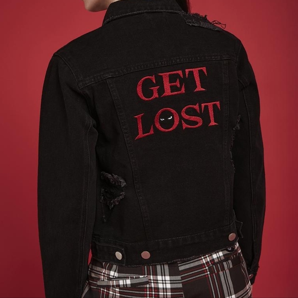 BNWT EMILY THE STRANGE X DOLLS KILL TRUCKER JACKET - Picture 10 of 10